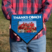 Baseball Home Plate Plaque - Thank You Coach Photo Autograph