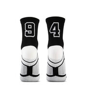 Team Number Woven Quarter Length Socks - Black