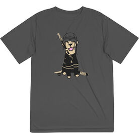 Hockey Short Sleeve Performance Tee - Hunter the Hockey Dog