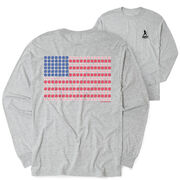 Baseball Tshirt Long Sleeve - Patriotic Baseball  (Back Design)