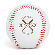 Baseball Crossed Bats Laser Engraved Baseball