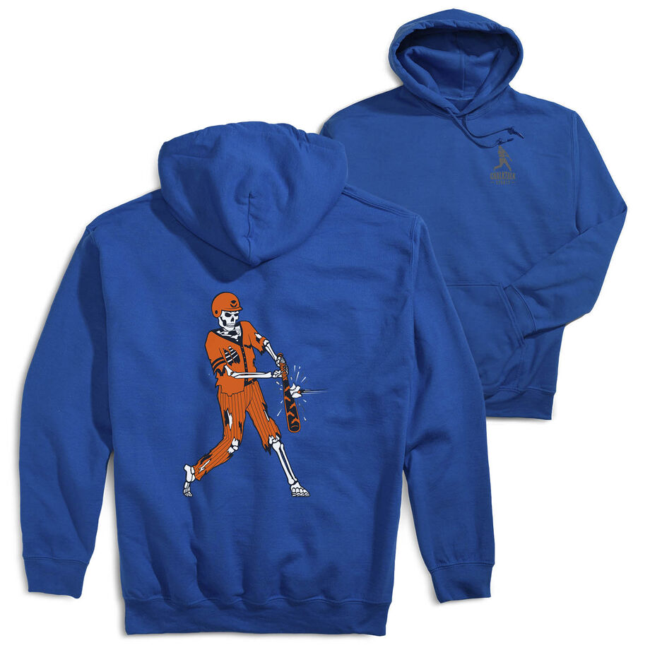 Baseball Hooded Sweatshirt - Home Run Zombie (Back Design)