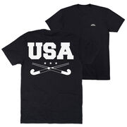 Field Hockey Short Sleeve T-Shirt - USA(Back Design)
