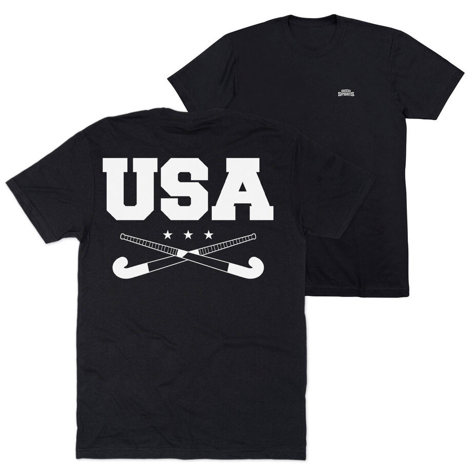 Field Hockey Short Sleeve T-Shirt - USA(Back Design)