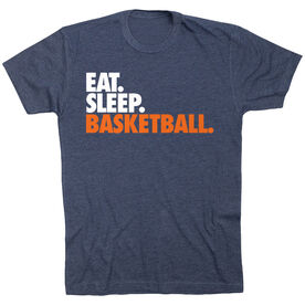 Basketball T-Shirt Short Sleeve Eat. Sleep. Basketball. [Youth Small/Navy] - SS