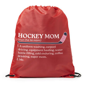 Hockey Drawstring Backpack - Hockey Mom Definition