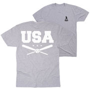 Baseball Short Sleeve T-Shirt - USA (Back Design)