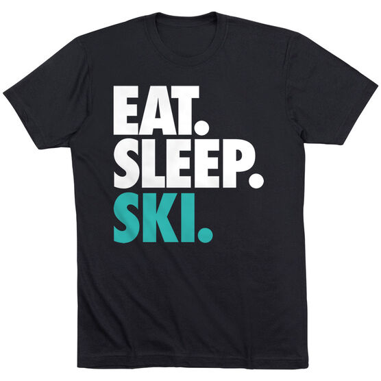 Skiing T-Shirt Short Sleeve Eat. Sleep. Ski.