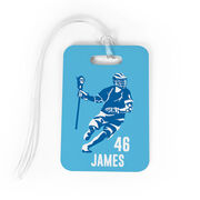 Guys Lacrosse Bag/Luggage Tag - Personalized Dodger Silhouette