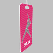 Softball Bag/Luggage Tag - Personalized Faux Glitter Chevron Pattern