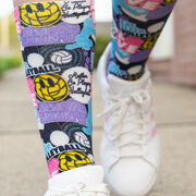 Volleyball Graphic Flex Mid-Calf Socks - Volleyball Life