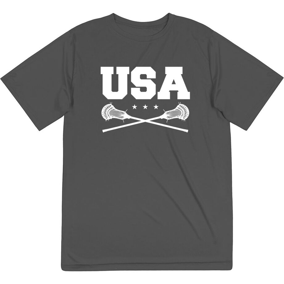 Guys Lacrosse Short Sleeve Performance Tee - USA