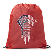 Guys Lacrosse Drawstring Backpack - Patriotic Stick