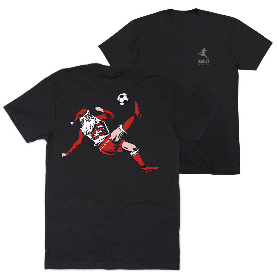 Soccer Short Sleeve T-Shirt - Soccer Santa (Back Design)