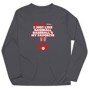 Baseball Long Sleeve Performance Tee - Baseball's My Favorite