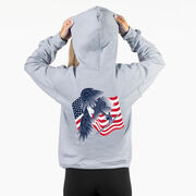 Hockey Hooded Sweatshirt - Hockey Eagle (Back Design) 