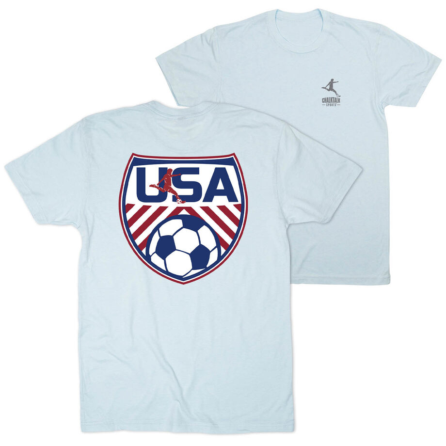 Soccer Short Sleeve T-Shirt - Soccer USA (Back Design)