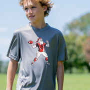 Football Short Sleeve Performance Tee - Touchdown Santa