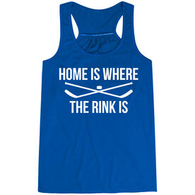 Hockey Flowy Racerback Tank Top - Home Is Where The Rink Is