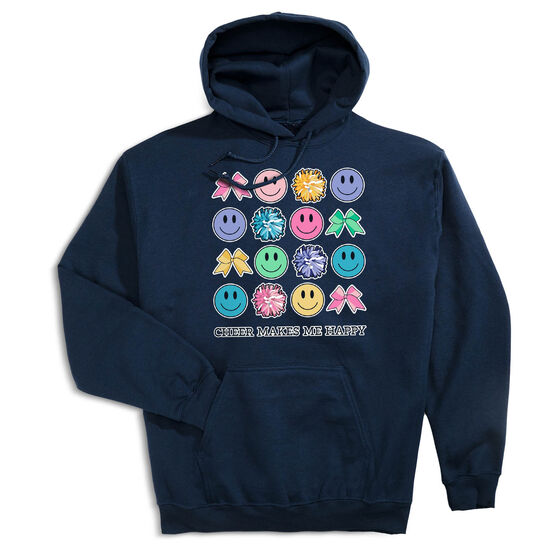 Cheerleading Hooded Sweatshirt - Cheer Makes Me Happy