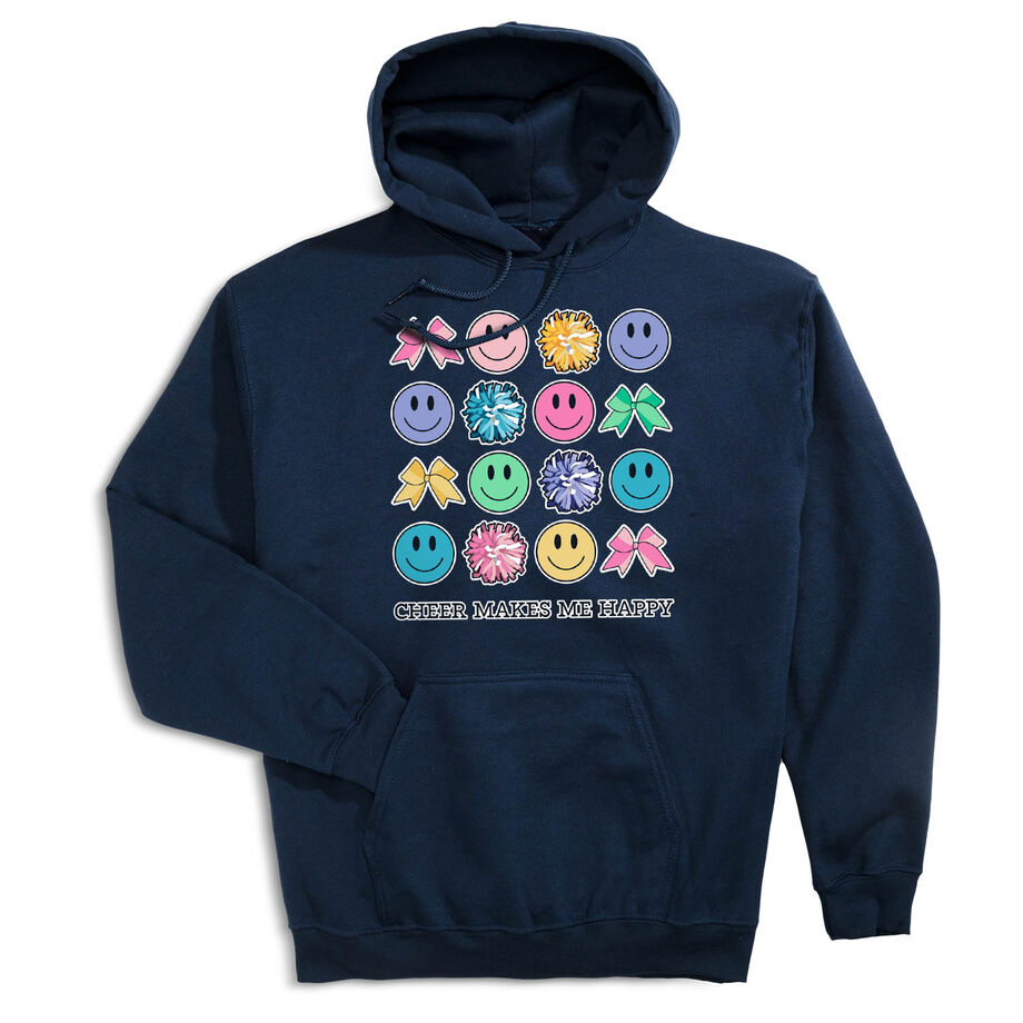 Cheerleading Hooded Sweatshirt - Cheer Makes Me Happy
