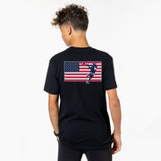 Guys Lacrosse Short Sleeve T-Shirt - Patriotic Lacrosse (Back Design)