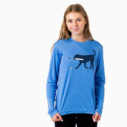 Baseball Long Sleeve Performance Tee - Navy Baseball Dog