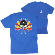 Baseball/Softball Short Sleeve T-Shirt - Goofy Turkey Player (Back Design)