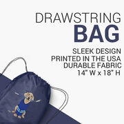Hockey Drawstring Backpack - Puck The Hockey Dog 