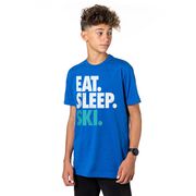 Skiing T-Shirt Short Sleeve Eat. Sleep. Ski.