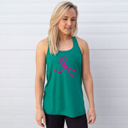 Field Hockey Flowy Racerback Tank Top - Neon Pink Field Hockey Girl