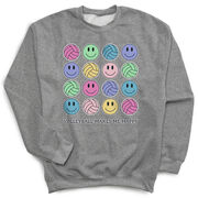 Volleyball Crewneck Sweatshirt - Volleyball Makes Me Happy