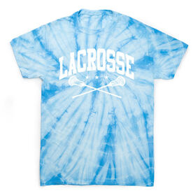 Guys Lacrosse Short Sleeve T-Shirt - Lacrosse Crossed Sticks Tie Dye