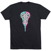 Girls Lacrosse T-Shirt Short Sleeve Lacrosse Stick Heart