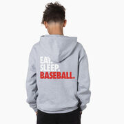 Baseball Hooded Sweatshirt - Eat. Sleep. Baseball. (Back Design)