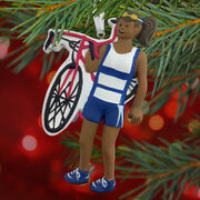 Triathlete Ornament - Black Female