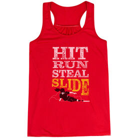 Softball Flowy Racerback Tank Top - Hit Run Steal Slide
