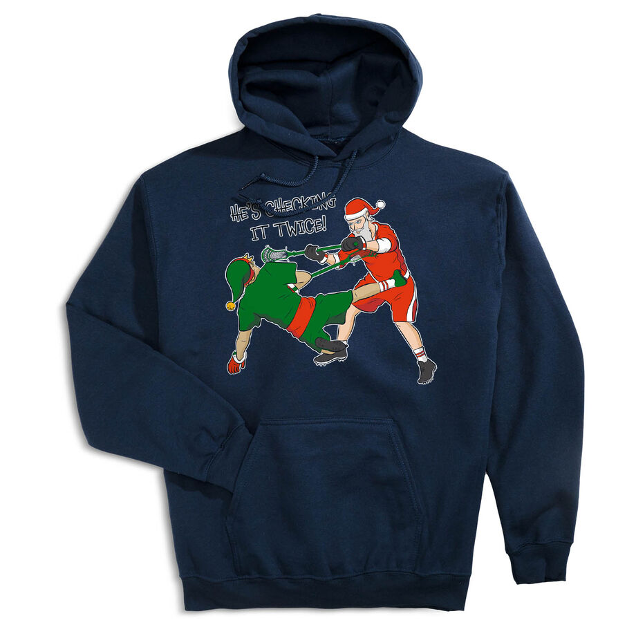 Guys Lacrosse Hooded Sweatshirt - Checking It Twice Lacrosse