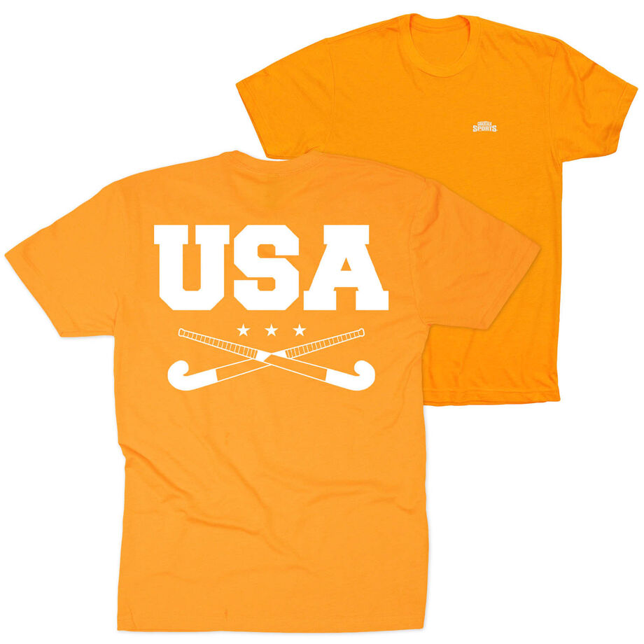 Field Hockey Short Sleeve T-Shirt - USA(Back Design)