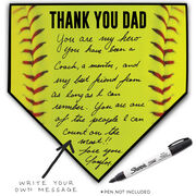 Softball Home Plate Plaque - Thank You Dad