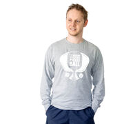 Pickleball Tshirt Long Sleeve - I'd Rather Be Playing Pickleball