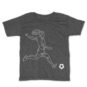 Soccer Toddler Short Sleeve Tee - Soccer Girl Player Sketch