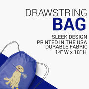 Girls Lacrosse Drawstring Backpack - Chase The Lax Dog 