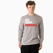 Baseball Tshirt Long Sleeve - Eat. Sleep. Baseball