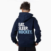 Hockey Hooded Sweatshirt - Eat. Sleep. Hockey (Back Design)