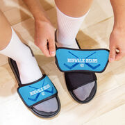 Hockey Repwell&reg; Slide Sandals - Personalized Goalie Crossed Sticks