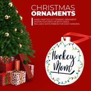 Hockey Round Ceramic Ornament - Hockey Mom
