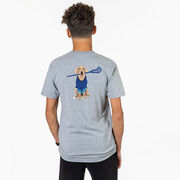 Guys Lacrosse Short Sleeve T-Shirt - Laxer the Lacrosse Dog (Back Design)