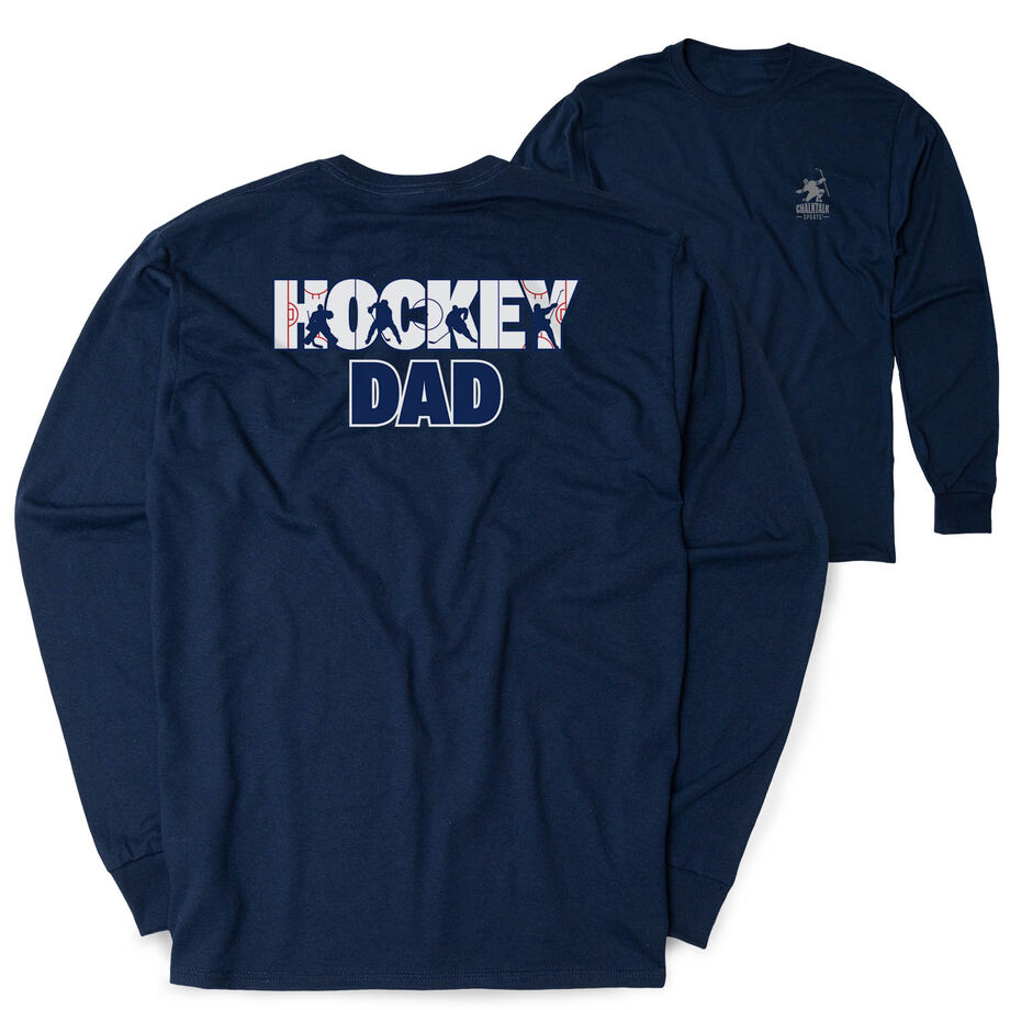 Hockey Tshirt Long Sleeve - Hockey Dad Life (Back Design) 
