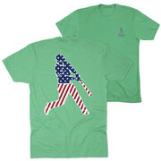 Baseball Short Sleeve T-Shirt - Baseball Stars and Stripes Player (Back Design)